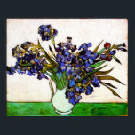 Van Gogh Vase of Irises Poster<br><div class="desc">Van Gogh Vase of Irises poster. Oil painting on canvas from 1890. One of Van Gogh’s lovely vase and flower paintings capturing the heavy purples of freshly cut irises. Like Van Gogh’s still life paintings of sunflowers and poppies, Irises in a Vase captures a certain summer heaviness that add life...</div>