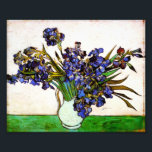 Van Gogh Vase of Irises Print<br><div class="desc">Van Gogh Vase of Irises print. Oil painting on canvas from 1890. One of Van Gogh’s lovely vase and flower paintings capturing the heavy purples of freshly cut irises. Like Van Gogh’s still life paintings of sunflowers and poppies, Irises in a Vase captures a certain summer heaviness that add life...</div>