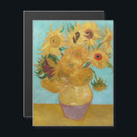 Van Gogh - Vase with 12 Sunflowers Magnetic Card<br><div class="desc">Vase with Twelve Sunflowers / Vase avec douze tournesols - Vincent Van Gogh,  January 1889 - Sunflowers 1889 repetition of third version (F455)</div>