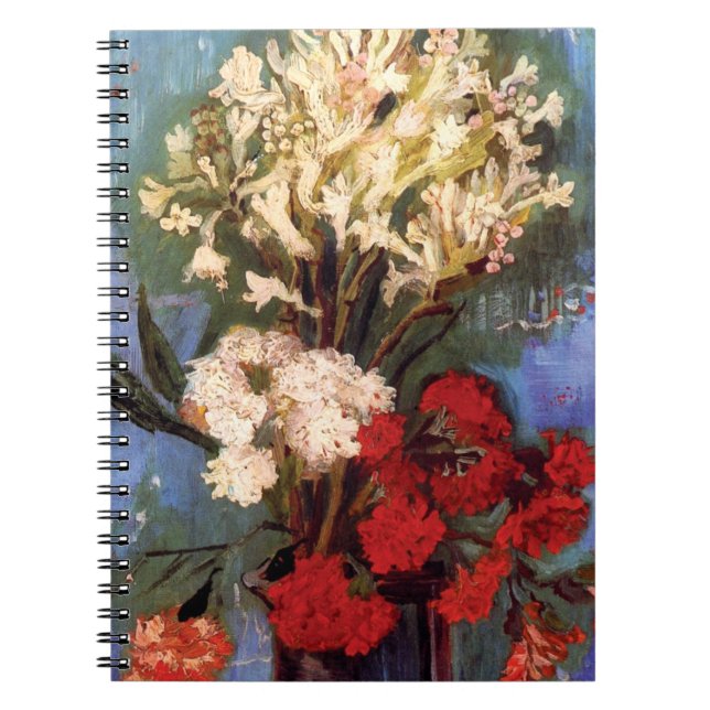 Van Gogh - Vase With Carnations And Other Flowers Notebook (Front)