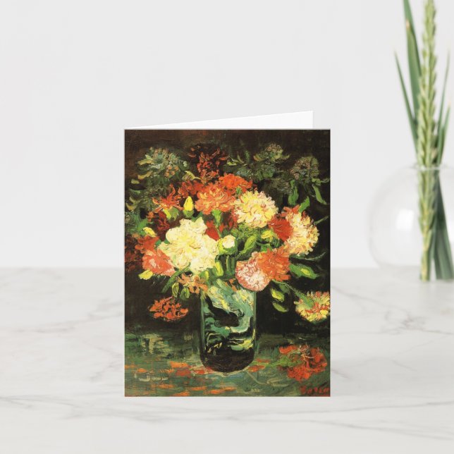 Van Gogh Vase with Carnations Card (Front)