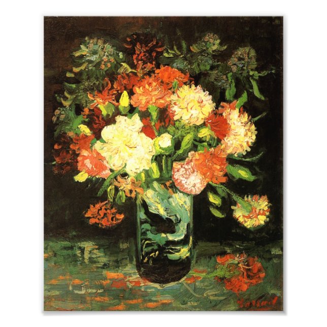 Van Gogh Vase with Carnations Print (Front)