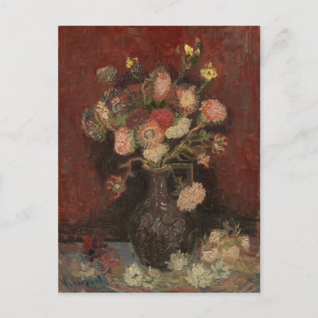 Van Gogh - Vase with Chinese asters and gladioli Postcard (Front)