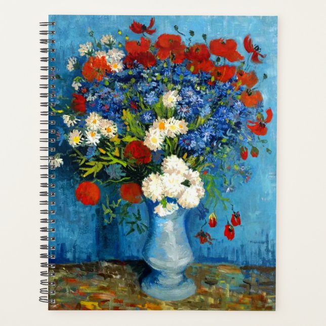 Van Gogh Vase with Cornflowers and Poppies (Devant)