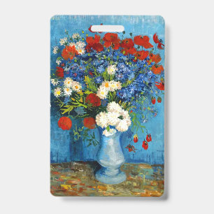 Van Gogh Vase with Cornflowers and Poppies Badge