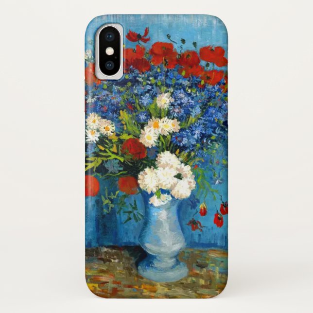 Van Gogh Vase with Cornflowers and Poppies Case-Mate iPhone Case (Back)