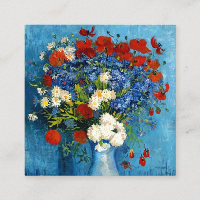Van Gogh Vase with Cornflowers and Poppies Enclosure Card (Front)