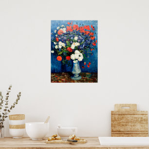 Van Gogh - Vase with Cornflowers and Poppies Poster