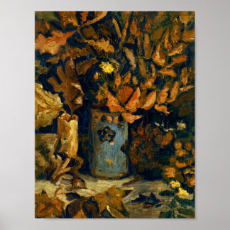 Van Gogh Vase with Dead Leaves Poster