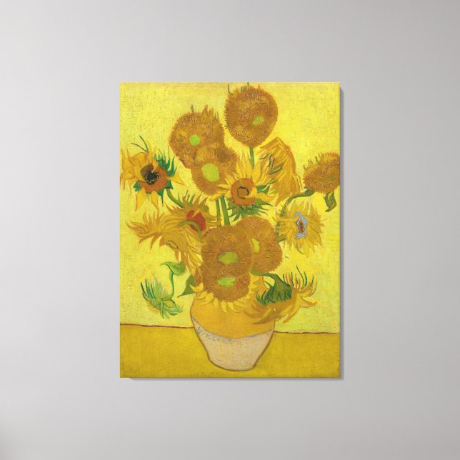 Van Gogh Vase with Fourteen Sunflowers Canvas Print (Front)