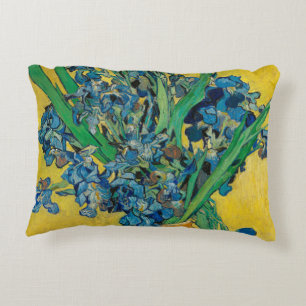 Van Gogh Vase with Irises Classic Impressionism Accent Pillow