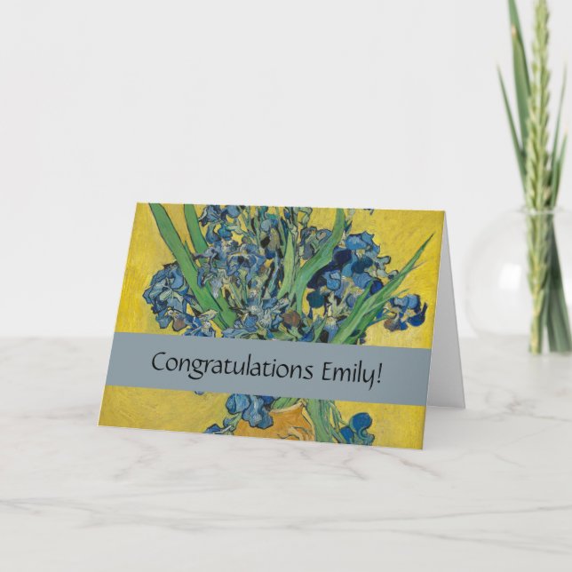 Van Gogh Vase with Irises Classic Impressionism Card (Front)