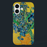 Van Gogh Vase with Irises Classic Impressionism iPhone 16 Case<br><div class="desc">Van Gogh Vase with Irises - this flower flora painting shows a vase with Iris against a yellow background by Vincent van Gogh,  1890. Van Gogh Museum,  Amsterdam.</div>
