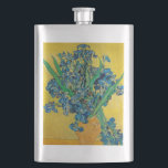 Van Gogh Vase with Irises Classic Impressionism Hip Flask<br><div class="desc">Van Gogh Vase with Irises - this flower flora painting shows a vase with Iris against a yellow background by Vincent van Gogh, 1890. Van Gogh Museum, Amsterdam.</div>