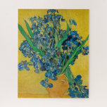 Van Gogh Vase with Irises Classic Impressionism Jigsaw Puzzle<br><div class="desc">Van Gogh Vase with Irises - this flower flora painting shows a vase with Iris against a yellow background by Vincent van Gogh,  1890. Van Gogh Museum,  Amsterdam.</div>