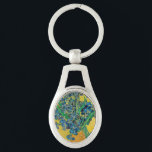 Van Gogh Vase with Irises Classic Impressionism Keychain<br><div class="desc">Van Gogh Vase with Irises - this flower flora painting shows a vase with Iris against a yellow background by Vincent van Gogh,  1890. Van Gogh Museum,  Amsterdam.</div>