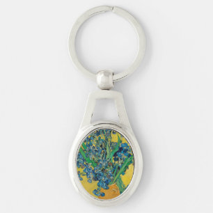 Van Gogh Vase with Irises Classic Impressionism Keychain