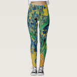 Van Gogh Vase with Irises Classic Impressionism Leggings<br><div class="desc">Van Gogh Vase with Irises - this flower flora painting shows a vase with Iris against a yellow background by Vincent van Gogh,  1890. Van Gogh Museum,  Amsterdam.</div>