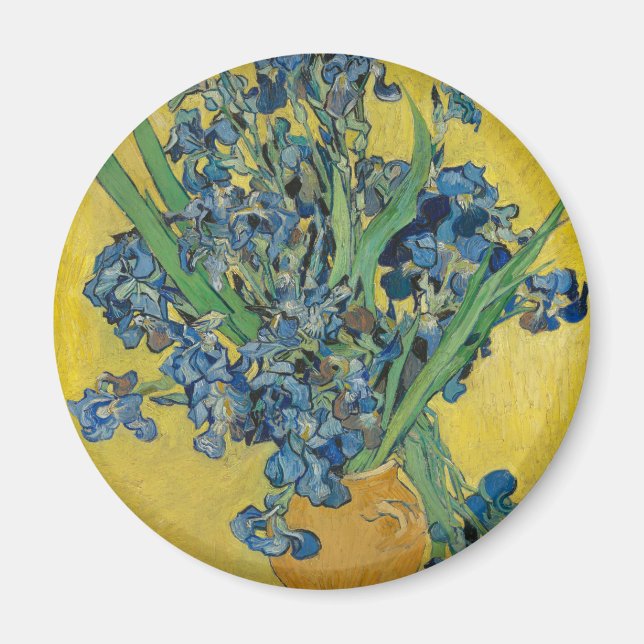 Van Gogh Vase with Irises Classic Impressionism Magnet (Front)