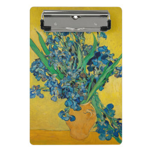 Van Gogh Vase with Irises Classic Impressionism Mini Clipboard