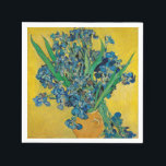 Van Gogh Vase with Irises Classic Impressionism Napkin<br><div class="desc">Van Gogh Vase with Irises - this flower flora painting shows a vase with Iris against a yellow background by Vincent van Gogh,  1890. Van Gogh Museum,  Amsterdam.</div>