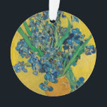 Van Gogh Vase with Irises Classic Impressionism Ornament<br><div class="desc">Van Gogh Vase with Irises - this flower flora painting shows a vase with Iris against a yellow background by Vincent van Gogh, 1890. Van Gogh Museum, Amsterdam.</div>