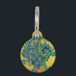 Van Gogh Vase with Irises Classic Impressionism Pet Tag<br><div class="desc">Van Gogh Vase with Irises - this flower flora painting shows a vase with Iris against a yellow background by Vincent van Gogh, 1890. Van Gogh Museum, Amsterdam.</div>
