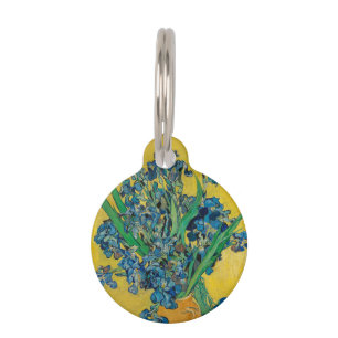 Van Gogh Vase with Irises Classic Impressionism Pet Tag