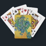 Van Gogh Vase with Irises Classic Impressionism Playing Cards<br><div class="desc">Van Gogh Vase with Irises - this flower flora painting shows a vase with Iris against a yellow background by Vincent van Gogh,  1890. Van Gogh Museum,  Amsterdam.</div>