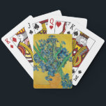 Van Gogh Vase with Irises Classic Impressionism Playing Cards<br><div class="desc">Van Gogh Vase with Irises - this flower flora painting shows a vase with Iris against a yellow background by Vincent van Gogh,  1890. Van Gogh Museum,  Amsterdam.</div>