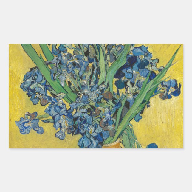 Van Gogh Vase with Irises Classic Impressionism Sticker (Front)