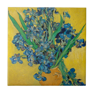 Van Gogh Vase with Irises Classic Impressionism Tile