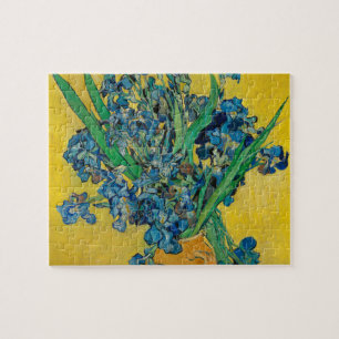 Van Gogh Vase with Irises on Yellow Jigsaw Puzzle