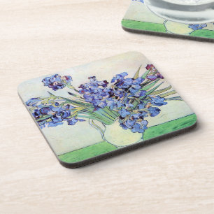 Van Gogh Vase with Irises, Vintage Floral Fine Art Coaster