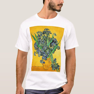 Van Gogh - Vase with Irises Yellow Background T-Shirt