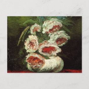 Van Gogh Vase with Peonies, Vintage Fine Art Postcard