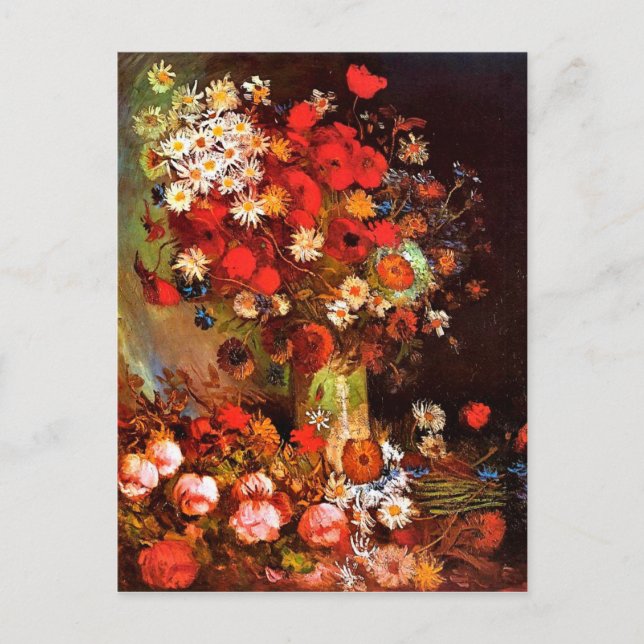 Van Gogh - Vase with Poppies, Cornflowers, Peonies Postcard (Front)