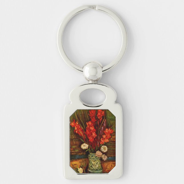 Van Gogh - Vase with Red Gladiolas, Keychain (Front)