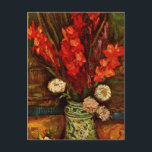 Van Gogh - Vase with Red Gladiolas Postcard<br><div class="desc">Van Gogh floral painting,  Vase with Red Gladiolas,  postcard.</div>