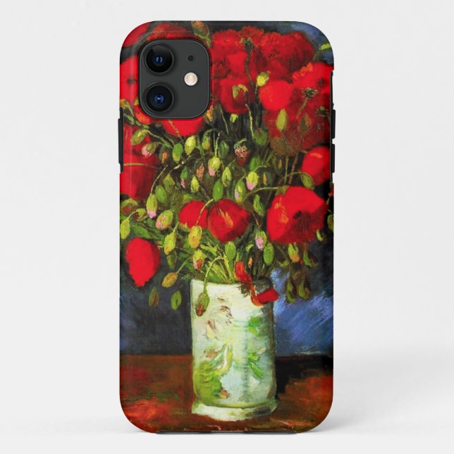 Van Gogh Vase With Red Poppies iPhone Case (Back)