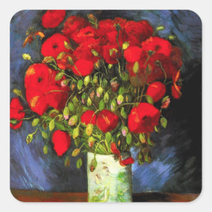 Van Gogh Vase With Red Poppies Stickers