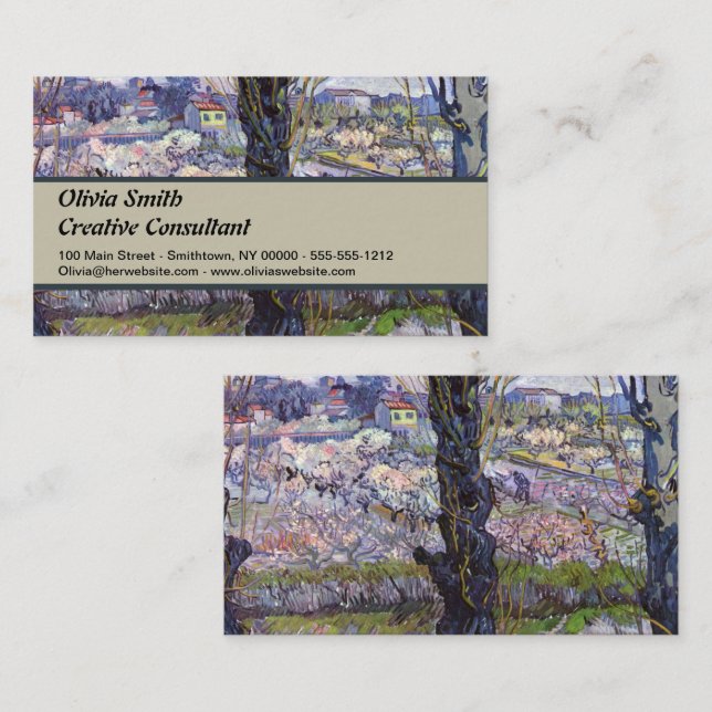 Van Gogh View Arles Flowering Garden Business Card (Front/Back)