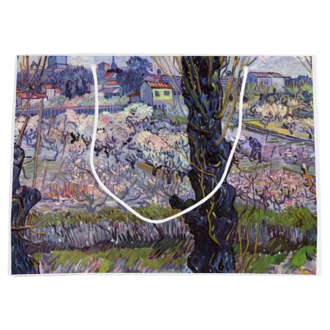 Van Gogh View Arles Flowering Garden Large Gift Bag (Front)