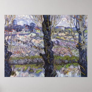 Van Gogh View of Arles Flowering Orchards Art Poster