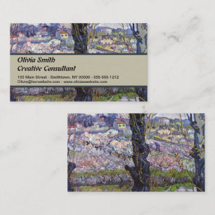 Van Gogh View of Arles Flowering Orchards Business Card