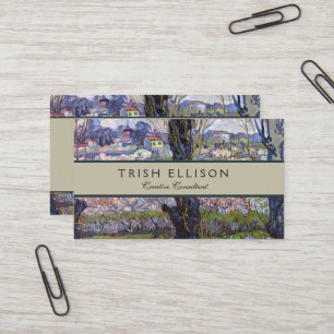 Van Gogh View of Arles Flowering Orchards Business Card