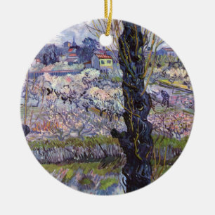 Van Gogh View of Arles Flowering Orchards Ceramic Ornament