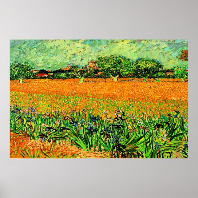 Van Gogh - View of Arles with Irises Poster (Front)