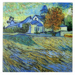 Van Gogh - View of the Church of Saint Paul, Tile<br><div class="desc">Van Gogh - View of the Church of Saint Paul postcard.</div>