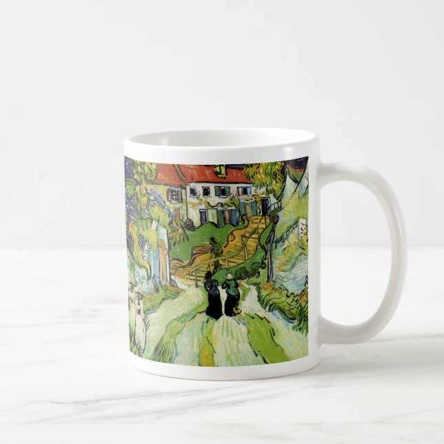 Van Gogh Village Street and Steps Auvers, Figures Coffee Mug (Right)